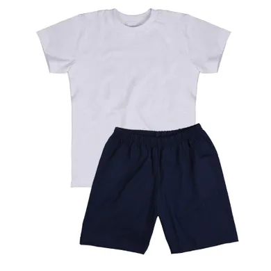 Set pentru baieti, Tricou, Pantaloni scurti, alb-bleumarin, Tup Tup