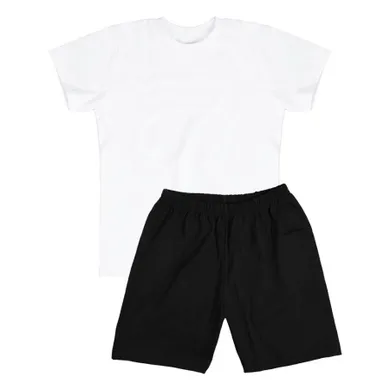 Set pentru baieti, Tricou, Pantaloni scurti, alb-negru, Tup Tup