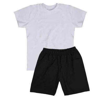 Set pentru baieti, Tricou, Pantaloni scurti, alb-negru, Tup Tup