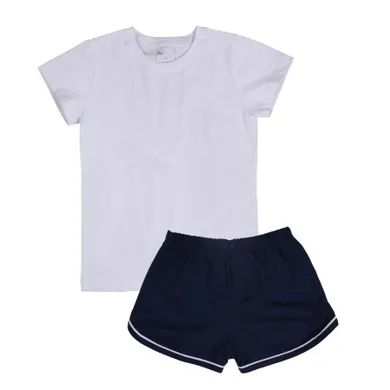 Set pentru fete, Tricou, Pantaloni scurti, alb-bleumarin, Tup Tup