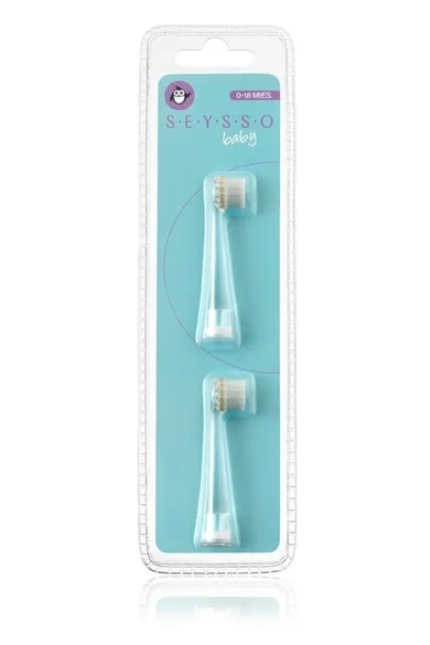 Seysso, Baby Penguin, capete de schimb pentru periuta de dinti sonica, 0-18 luni, 2 buc.