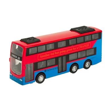 Smiki, Autobuz cu etaj, vehicul pull-back cu lumini si sunete, 1:90