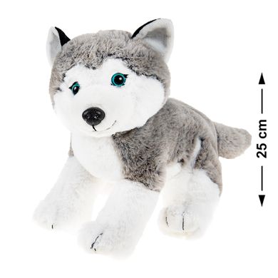 Smiki, Caine Husky, jucarie de plus, gri, 25 cm