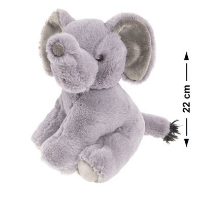 Smiki, Elefant, jucarie de plus, gri, 22 cm