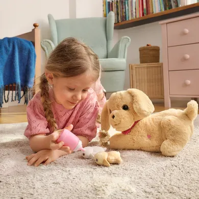 Smiki, Fun Pets, Catelus cu pui, jucarie de plus interactiva