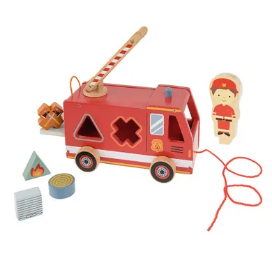 Smiki, Pompieri, masinuta din lemn cu piese de potrivit