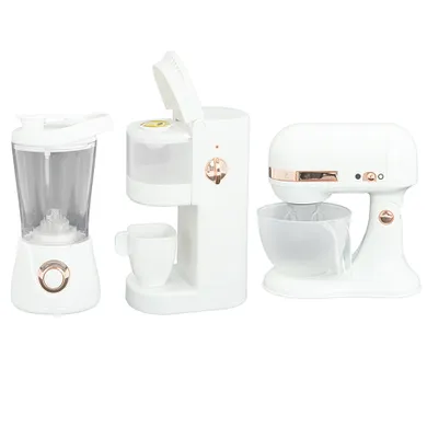 Smiki, set de bucatarie, robot, aparat de cafea si blender, alb