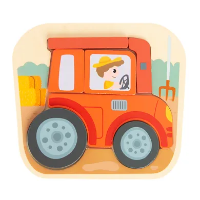 Smiki, Tractor, puzzle din lemn