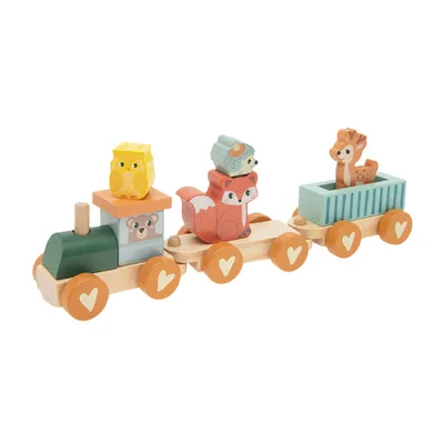 Smiki, Trenulet cu figurine de animalute, jucarie din lemn