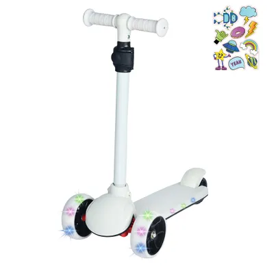 Smiki, trotineta cu 3 roti, lumini LED, gri