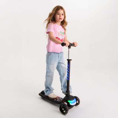 Smiki, trotineta cu 3 roti, lumini LED, negru