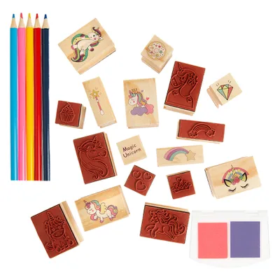 Smiki, Unicorni, set de stampile cu creioane colorate