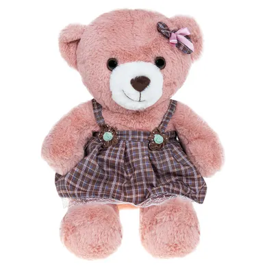 Smiki, Ursulet cu rochita, jucarie de plus, roz, 40 cm
