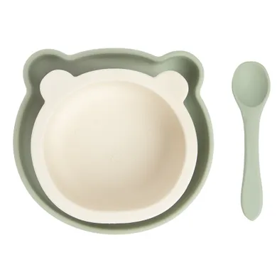 Smiki, Very Bunny, set de vase din silicon, verde-bej