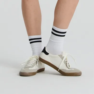 Sosete inalte albe unisex NOWEAR