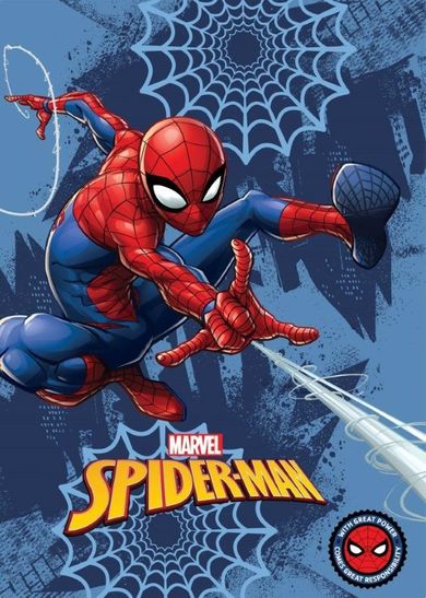 Spider-Man, patura din fleece, bleumarin, 100-140 cm