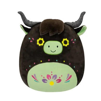 Squishmallows, Day of the Dead Highland Cow, jucarie de plus, 19 cm