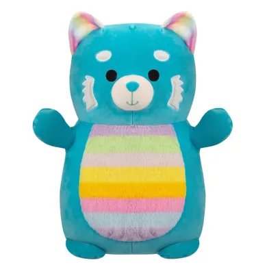 Squishmallows, Hugmee, Vanessa - Teal Red Panda With Rainbow Belly, jucarie de plus, 40 cm