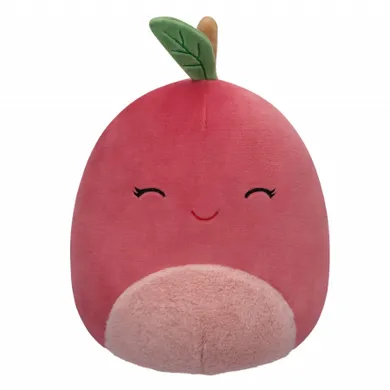 Squishmallows, Red Cherry Closed Eyes & Fuzzy Belly, jucarie de plus, 19 cm