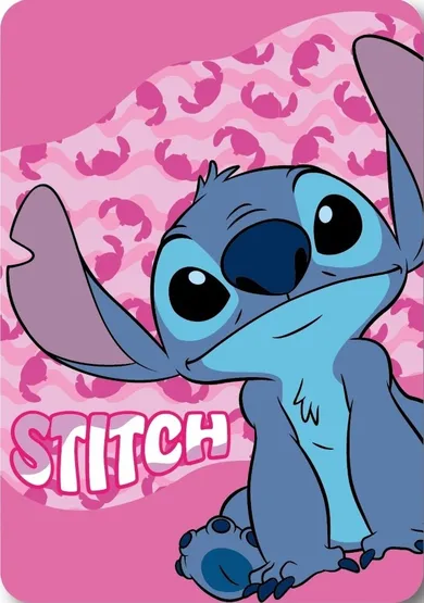 Stitch, patura polar, roz, 100-140 cm