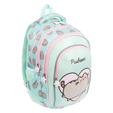St.Majewski, Pusheen, rucsac pentru scoala, cu 4 compartimente, Mint