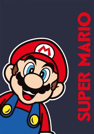 Super Mario, patura din fleece, bleumarin, 100-140 cm