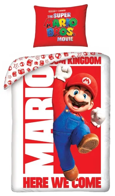 Super Mario, set lenjerie de pat single, 140-200 cm