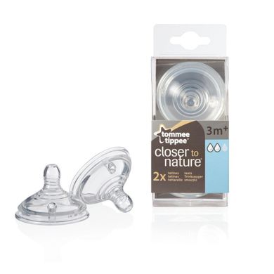 Tommee Tippee, tetina pentru biberon, 3 luni +, 2 bucati