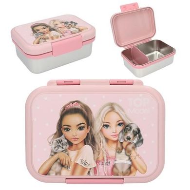 Top Model, cutie pentru pranz din otel inoxidabil cu compartimente, 13,5-18-7,5 cm