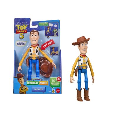 Toy Story 5, Woody, figurina vorbitoare interactiva, scara 18 cm