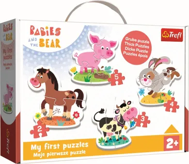 Trefl, Babies and the Bear, Baby Classic, puzzle 4in1, 18 piese