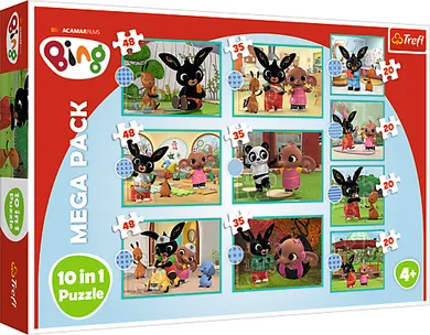 Trefl, Bing, Ce face Bing?, puzzle 10in1, 329 piese