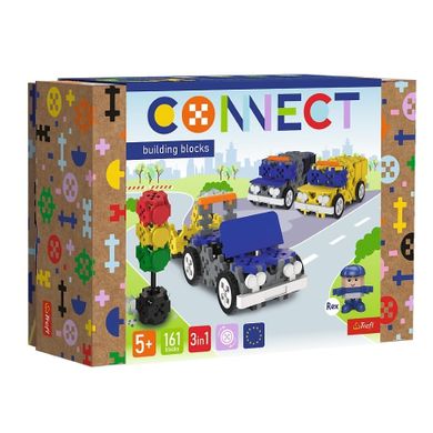 Trefl, Connect, Emergency Vehicles, set de constructie, 161 piese, 61974