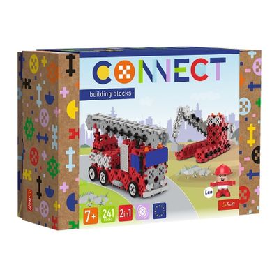 Trefl, Connect, Fire Truck / Crawler Excavator, set de constructie, 241 piese, 61972