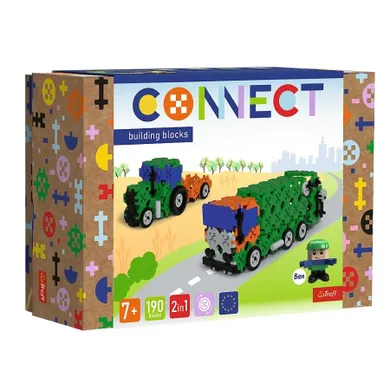 Trefl, Connect, Garbage Truck / Tractor, set de constructie, 190 piese, 61975