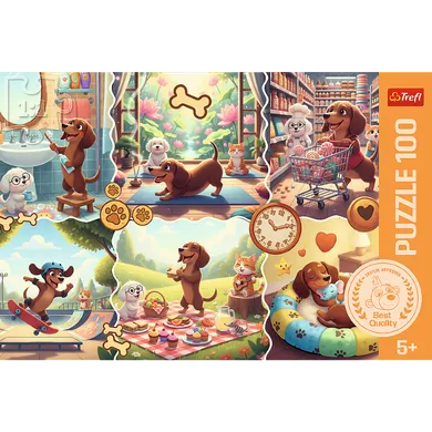 Trefl, Dachshund's Day, puzzle, 100 elemenów