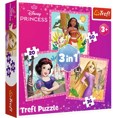 Trefl, Disney Princess, puzzle 3in1, 106 piese