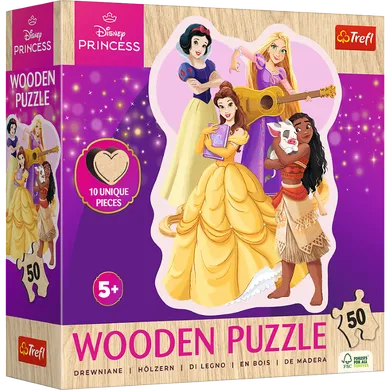 Trefl, Disney Princess, puzzle din lemn, 50 piese