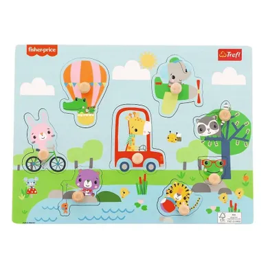 Trefl, Fisher-Price, Animale, puzzle din lemn