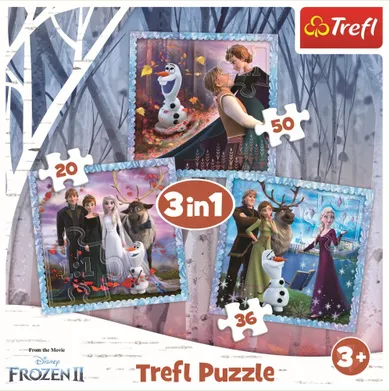 Trefl, Frozen 2, Povestea magica, puzzle 3in1, 106 piese
