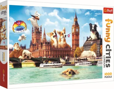 Trefl, Funny Cities, Caini in Londra, puzzle, 1000 piese