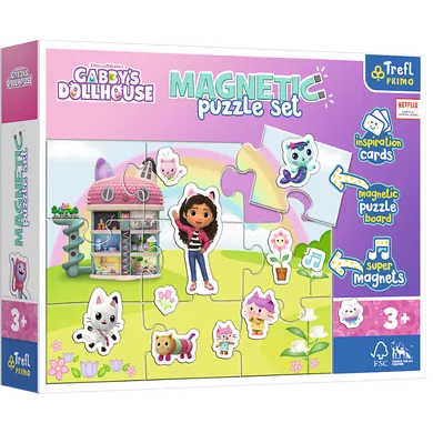 Trefl, Gabby's Dollhouse, puzzle magnetic, 9 piese