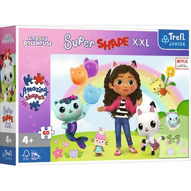 Trefl, Gabby's Dollhouse, Super Shape XXL, puzzle, 60 piese