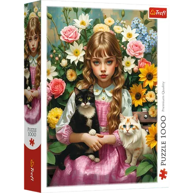 Trefl, Girl with a Cat, puzzle, 1000 piese