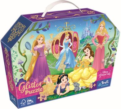 Trefl, Glitter, Disney Princess, puzzle, 70 piese