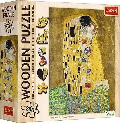 Trefl, Gustav Klimt, The Kiss, puzzle din lemm, 200 piese