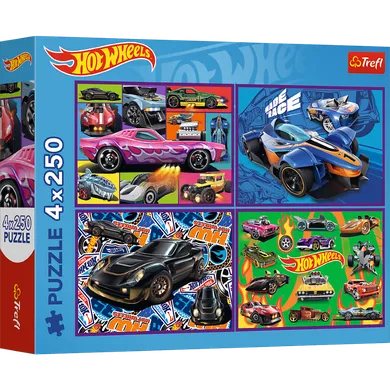 Trefl, Hot Wheels, Racing Cars, puzzle, 4-250 piese