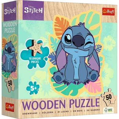 Trefl, Lilo si Stitch, puzzle din lemn, 50 piese