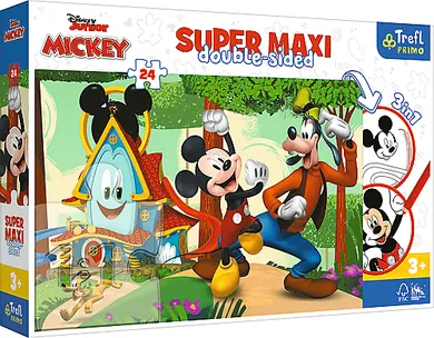 Trefl, Mickey Mouse, Casuta vesela si prietenii, puzzle, 24 elemente