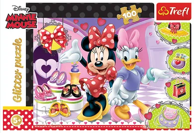 Trefl, Minnie Mouse, Glitter, Minnie si maruntisuri, puzzle, 100 piese